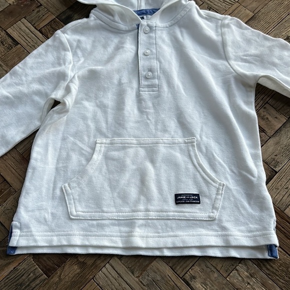 Janie and Jack White Hooded Pique Polo Sweatshirt - Picture 5 of 11